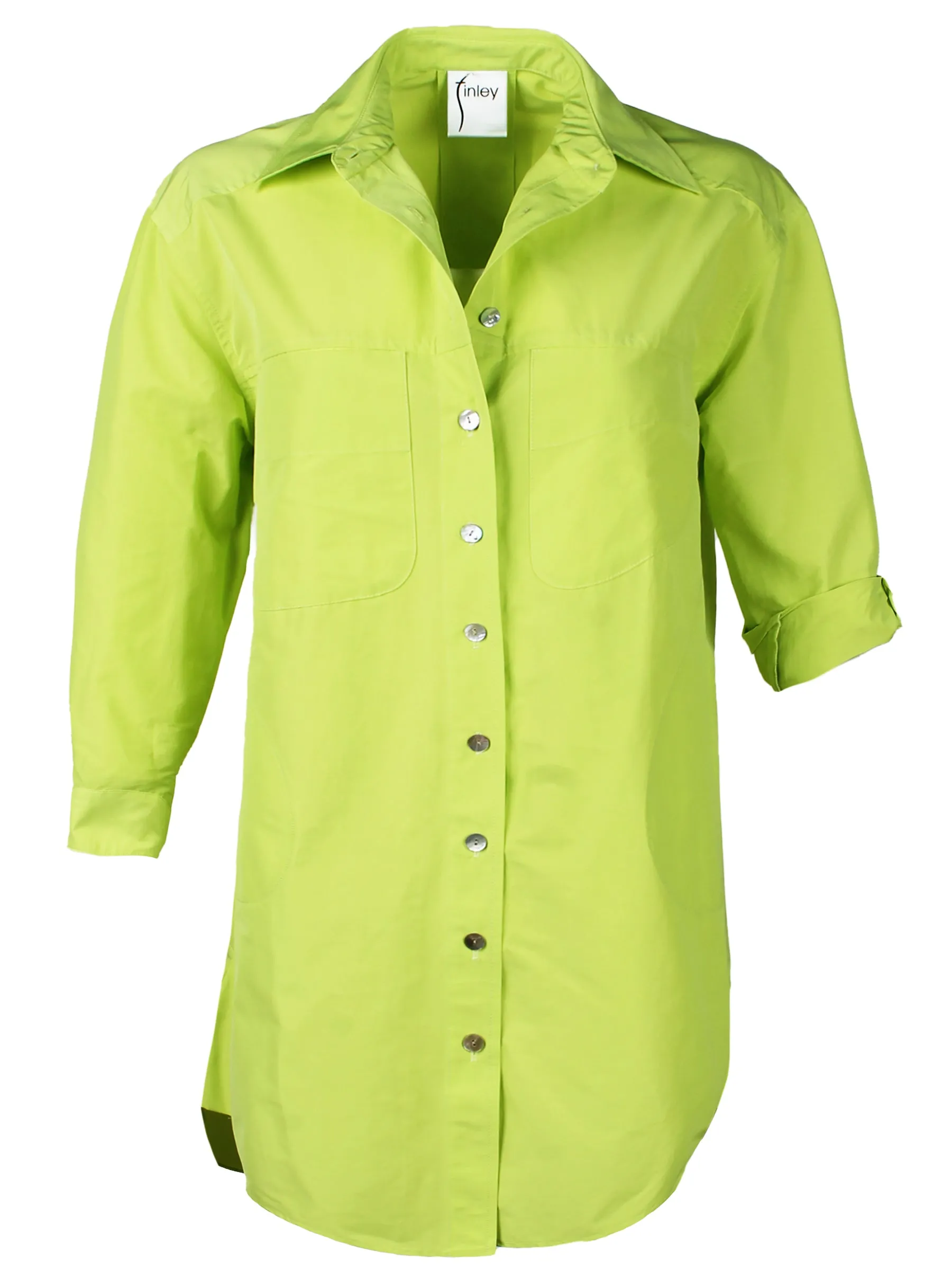 Nash Neon Lime Shirt Dress Techy Taffeta