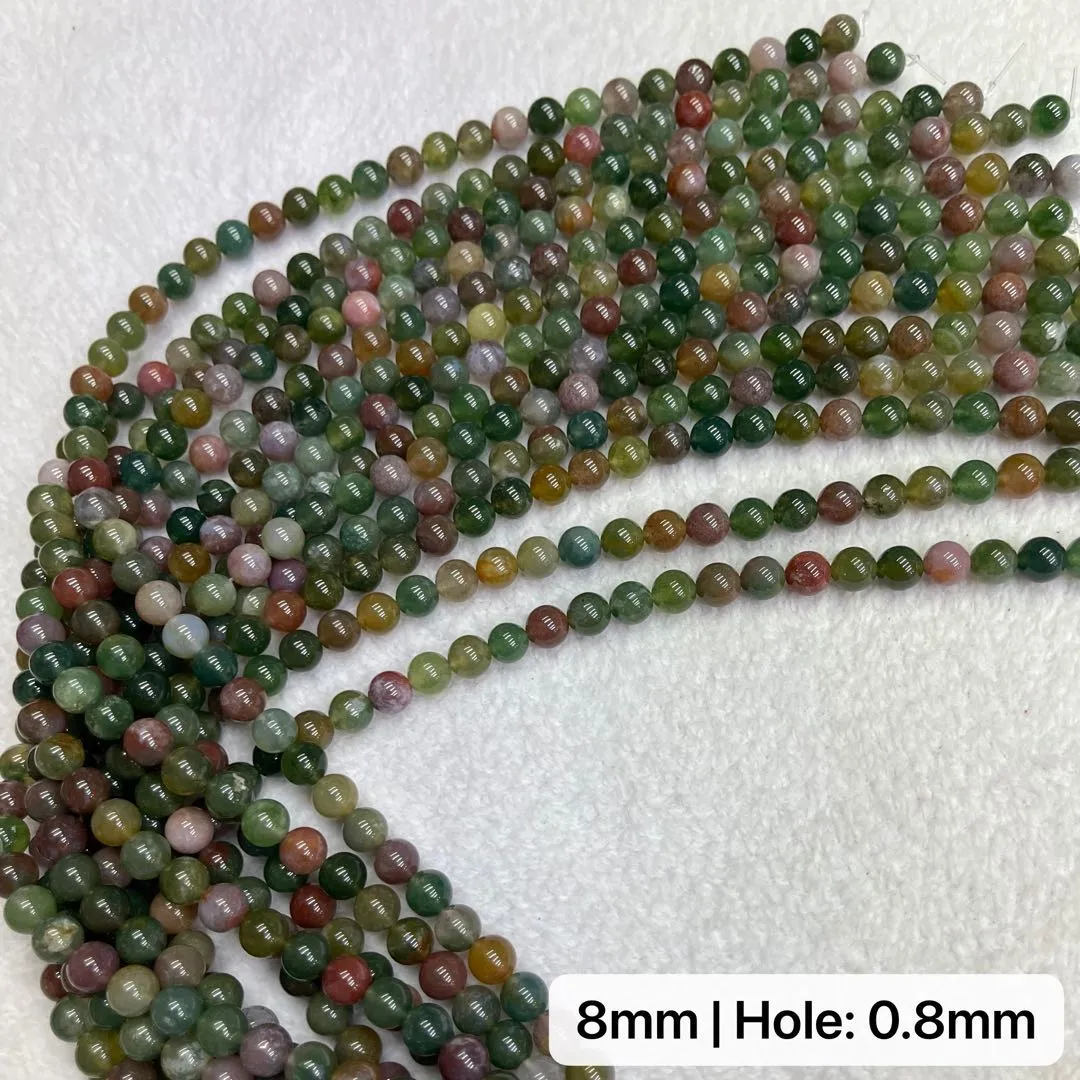 Natural High-quality Indian Jasper Agate Round Bead Strands Jewelry Findings