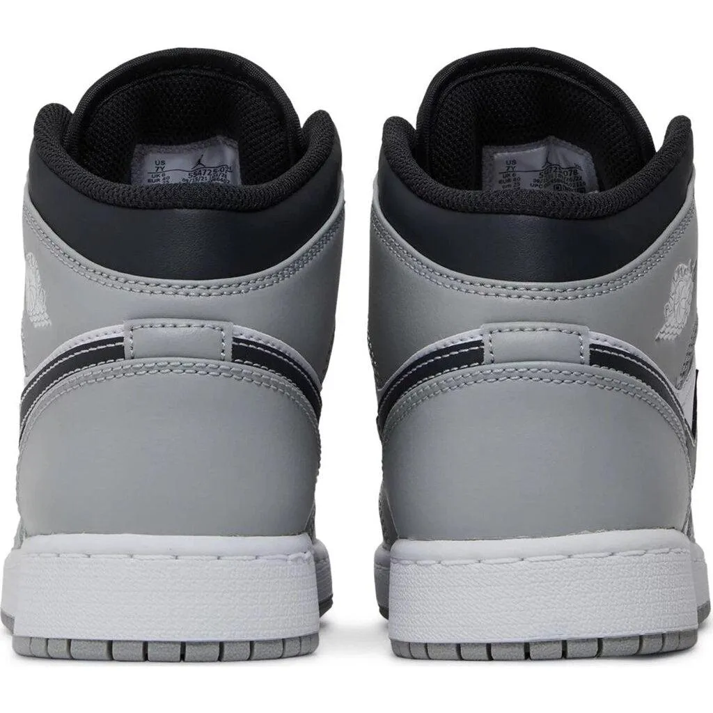 Nike Air Jordan 1 Mid 'Light Smoke Grey' GS