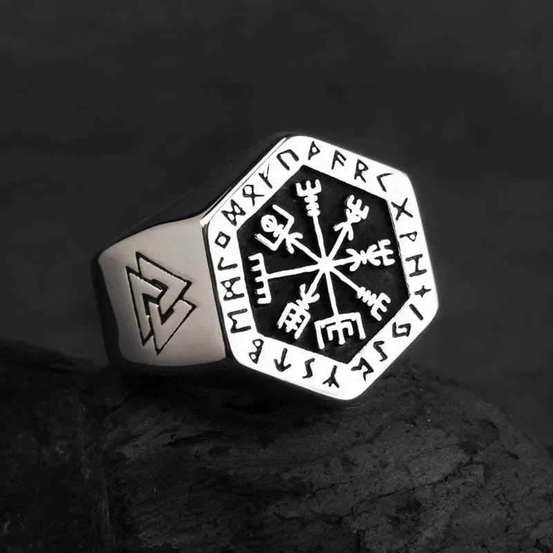 Nordic Mythology Viking Rune Stainless Steel Fashion Ring