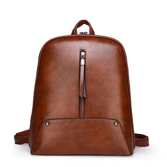 Oil Wax Leather Shoulder Bag, School Backpack, and Travel Bag