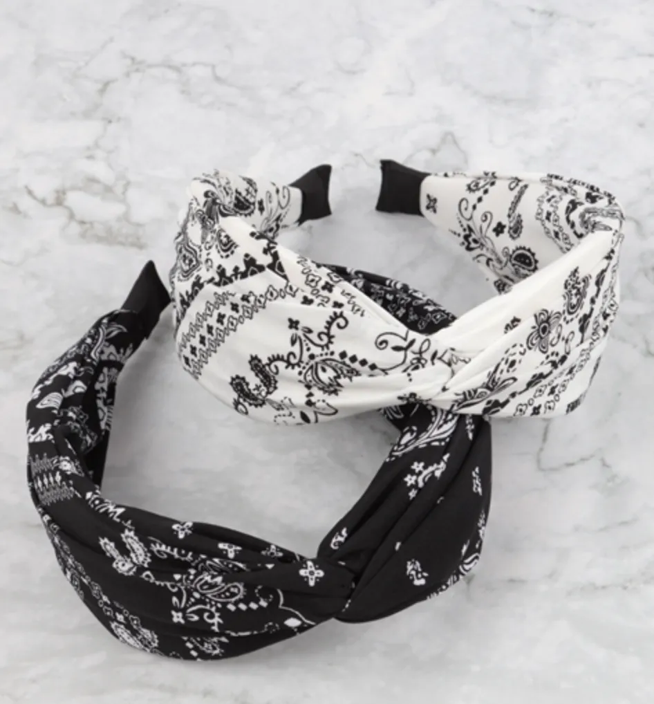 Paisley Print Bandana Knotted Headband