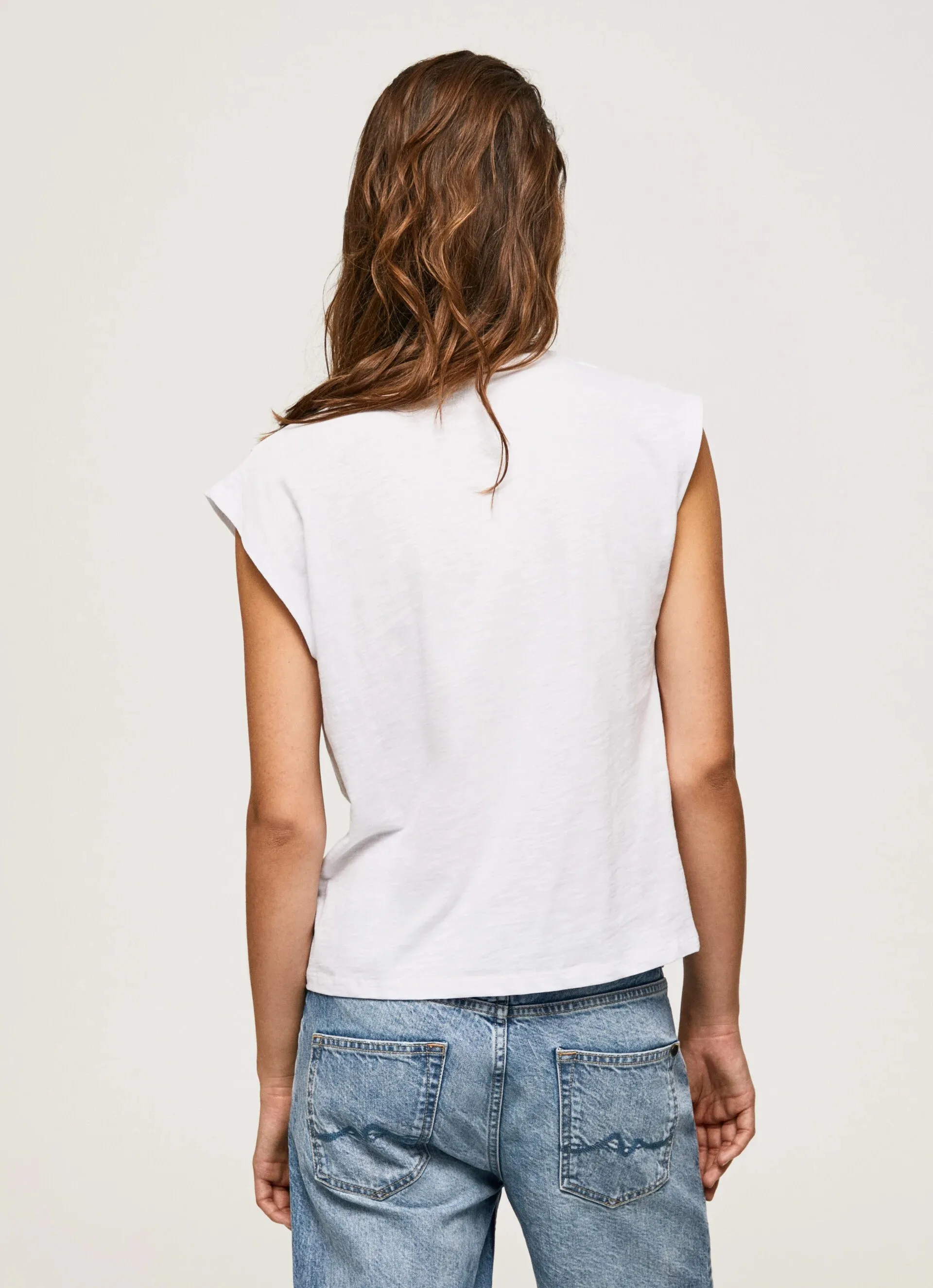 Pepe jeans sleeveless t-shirt with Morgana studs PL505425 800 white 