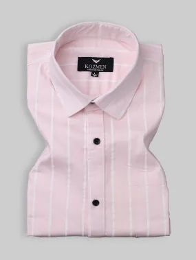 Pink And White Authentic Stripe Casual Shirt