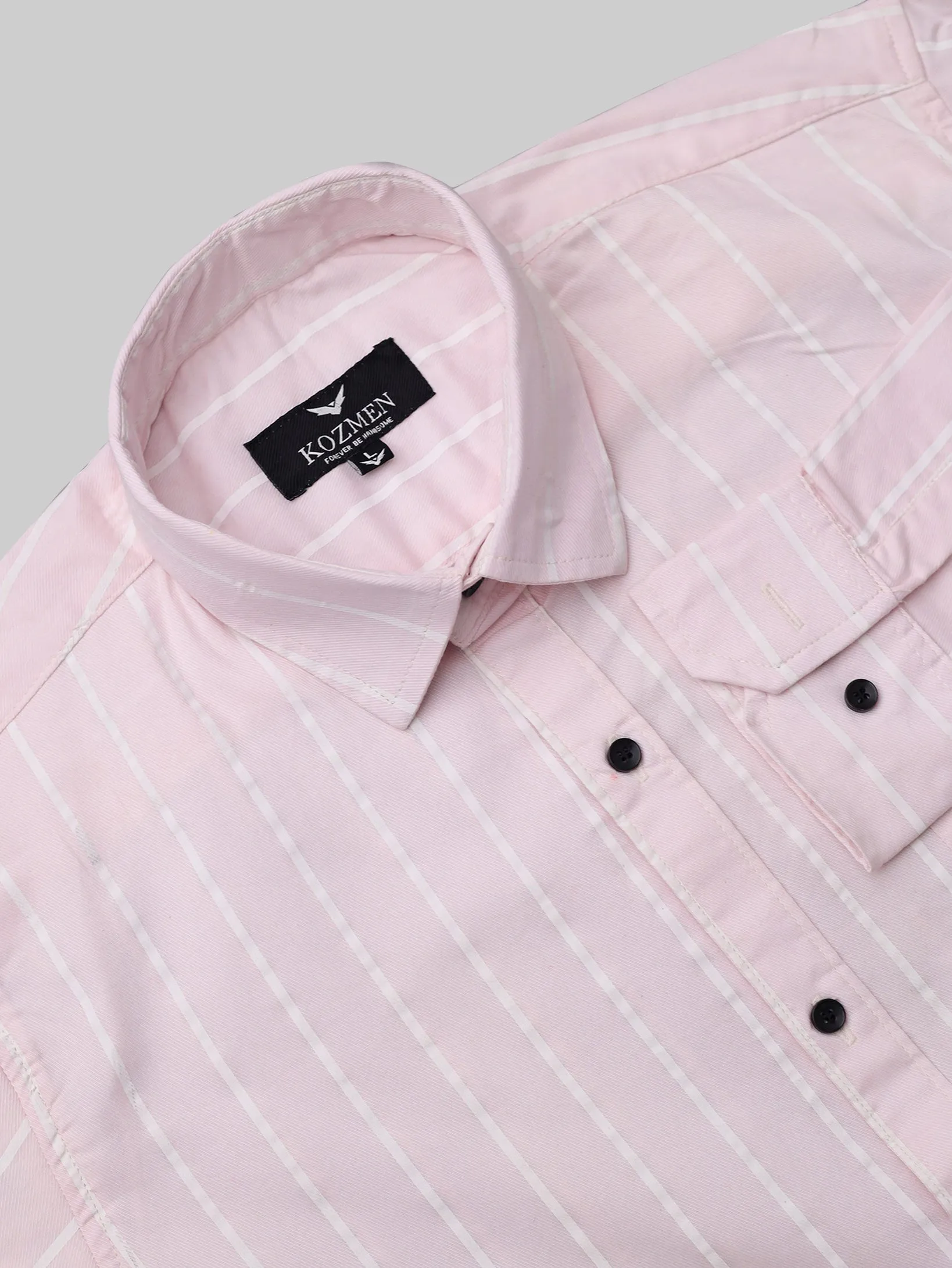 Pink And White Authentic Stripe Casual Shirt