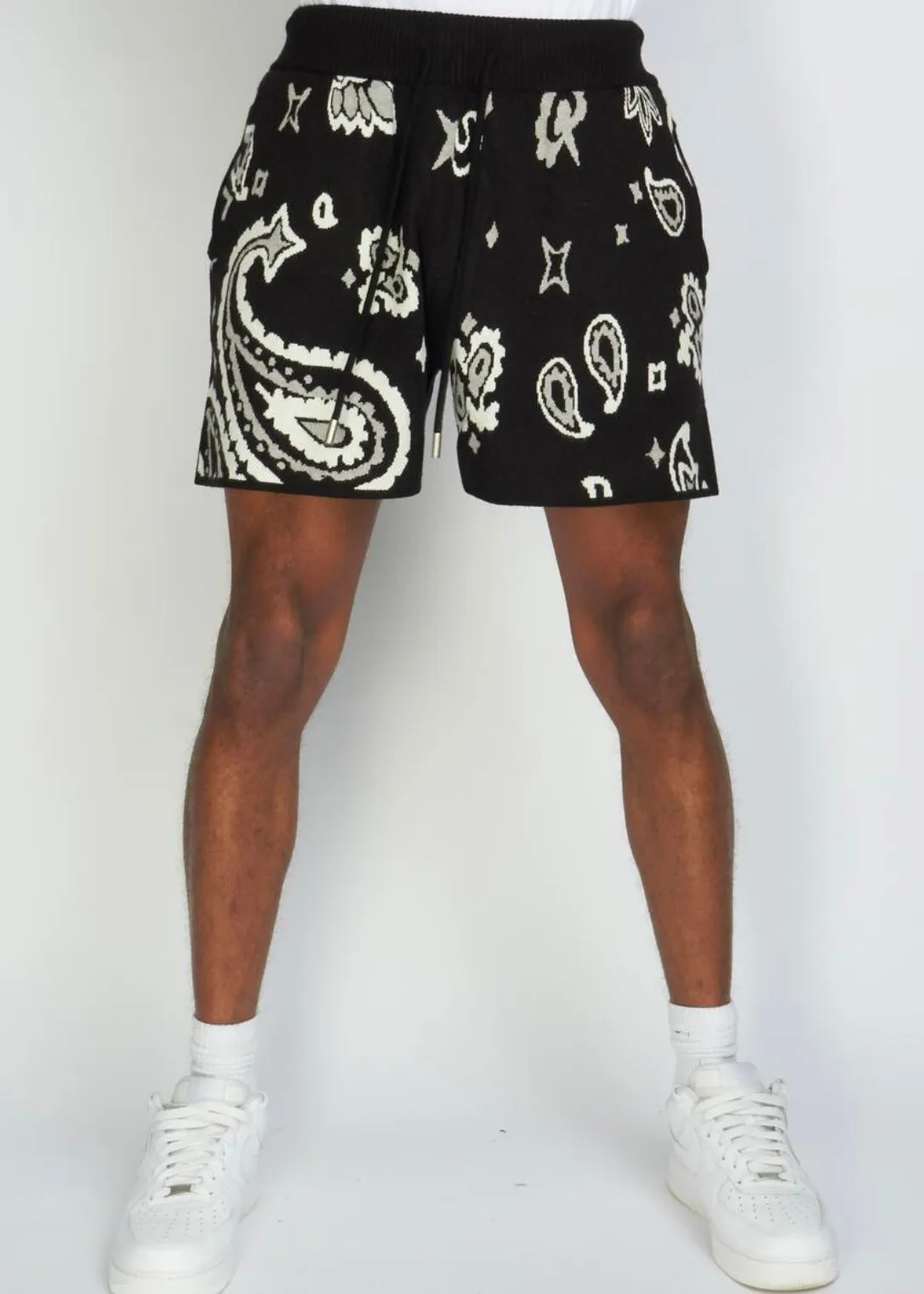 PLTKS Paisley Knit Black Shorts