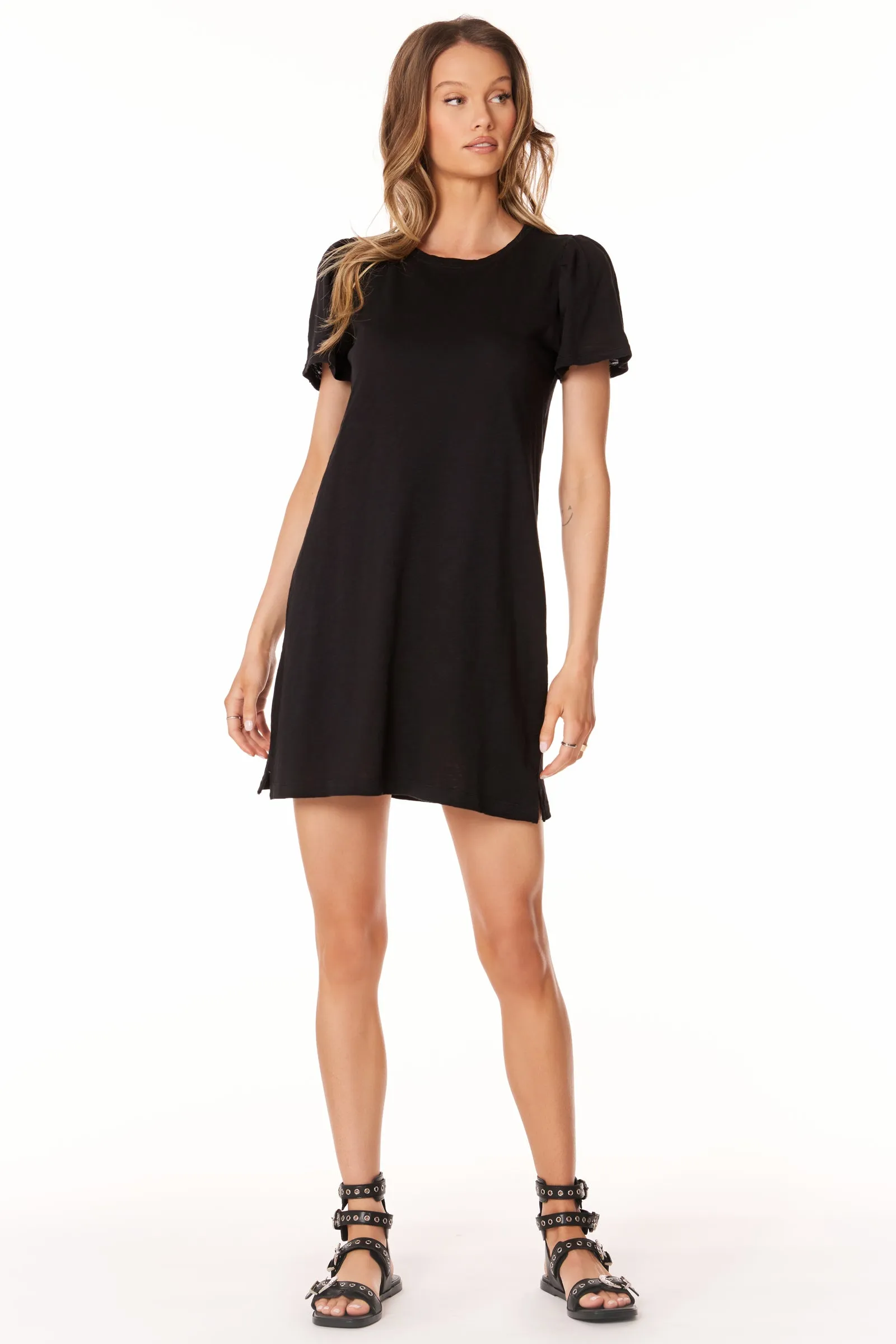 PUFF SLEEVE T-SHIRT DRESS