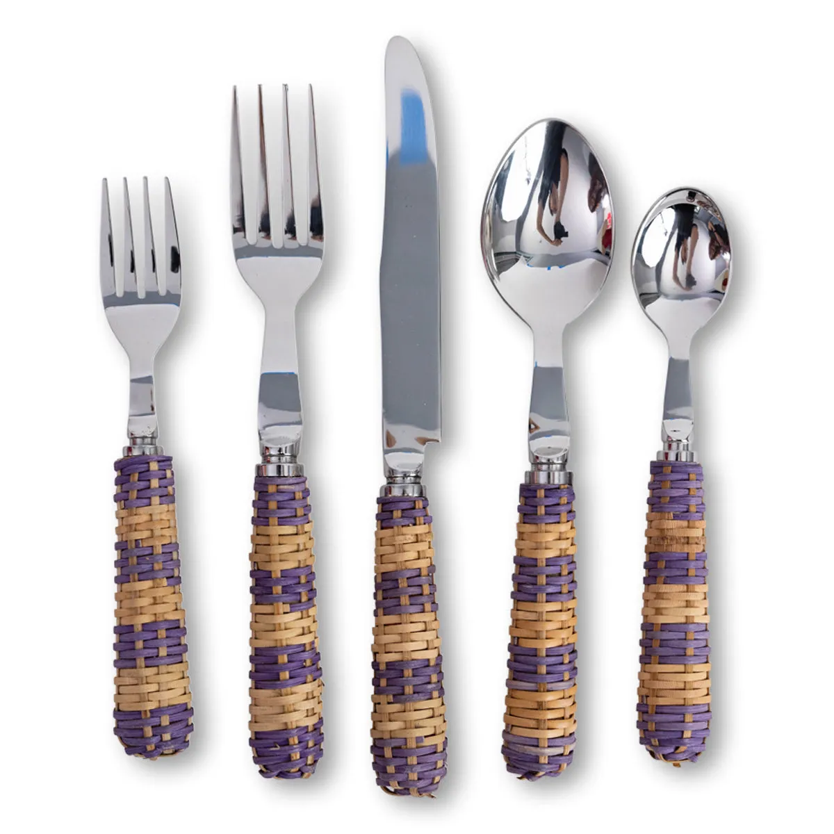 Rattan Cutlery S/5 - Lilac