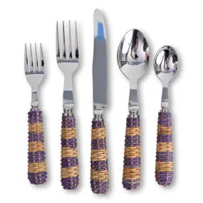 Rattan Cutlery S/5 - Lilac