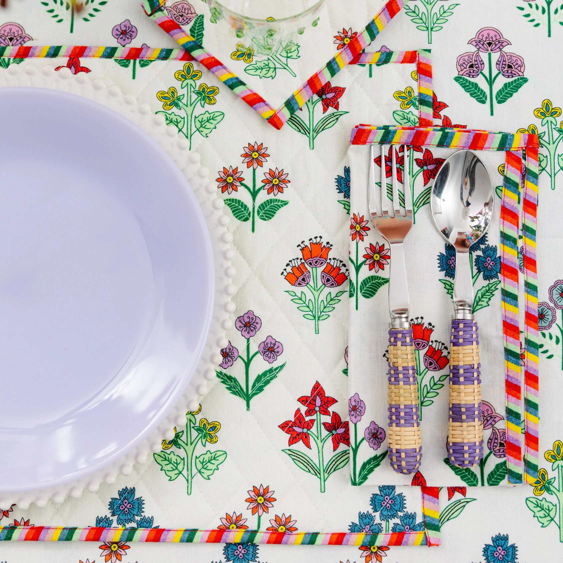 Rattan Cutlery S/5 - Lilac