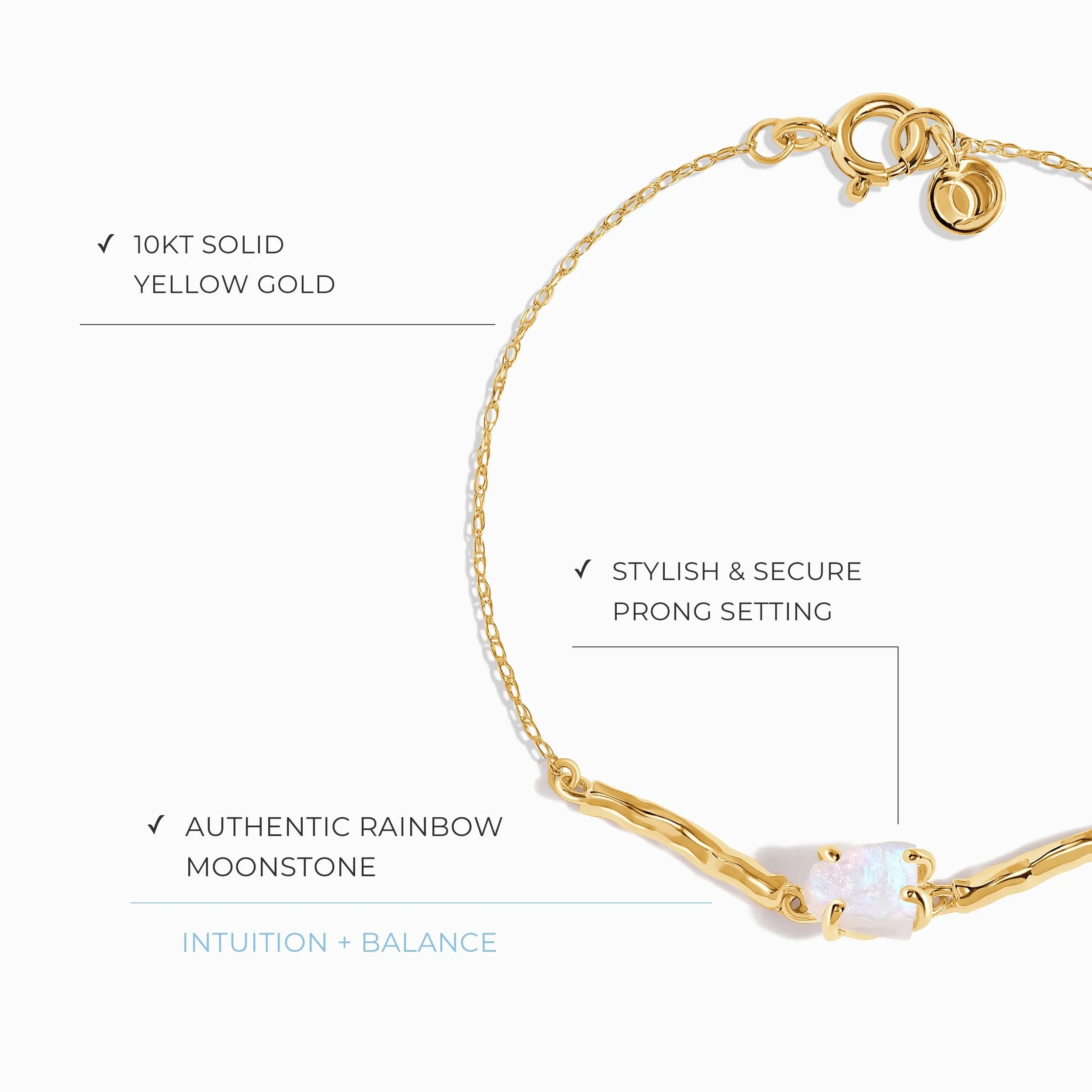 Raw Moonstone Kids Bracelet - Petite Flow