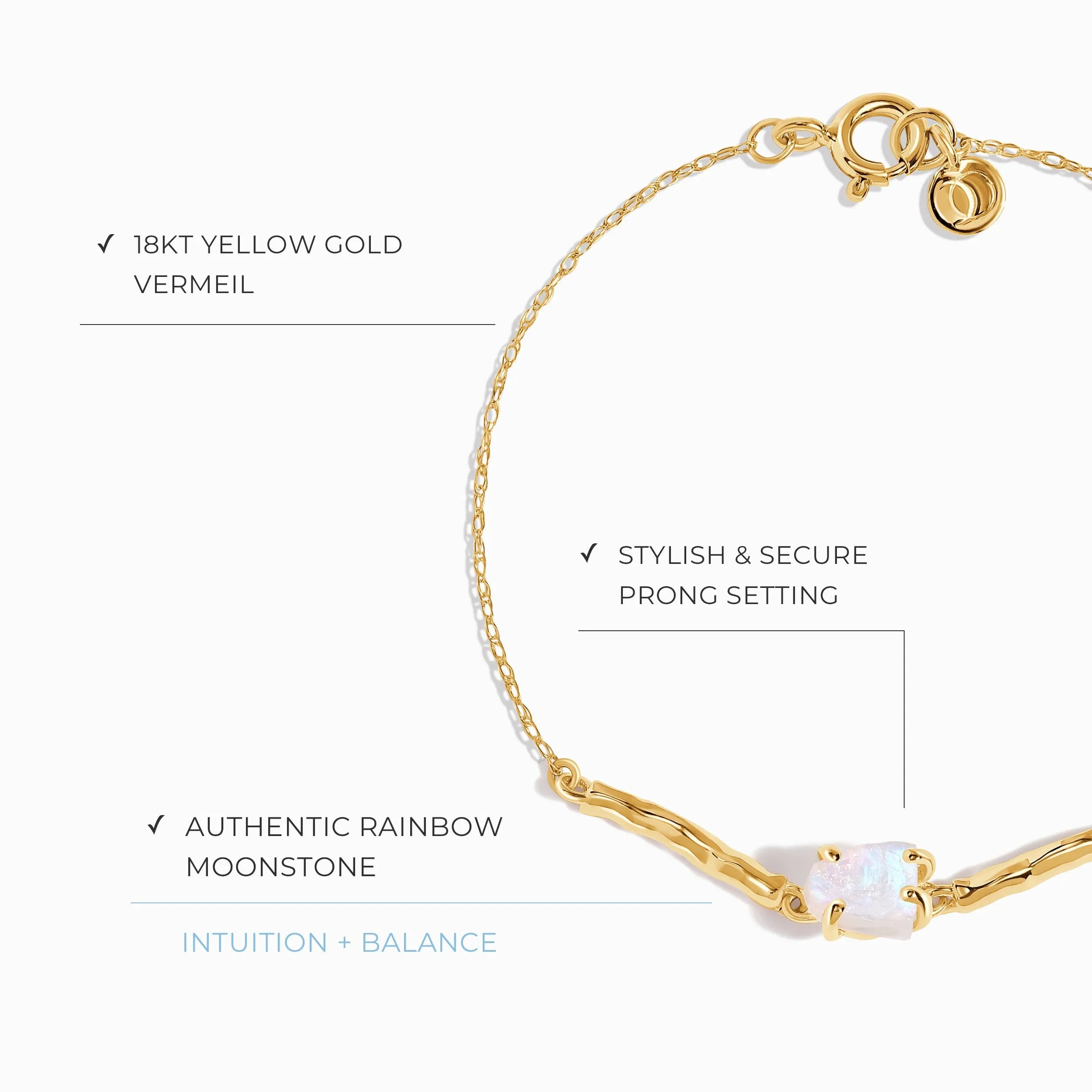 Raw Moonstone Kids Bracelet - Petite Flow