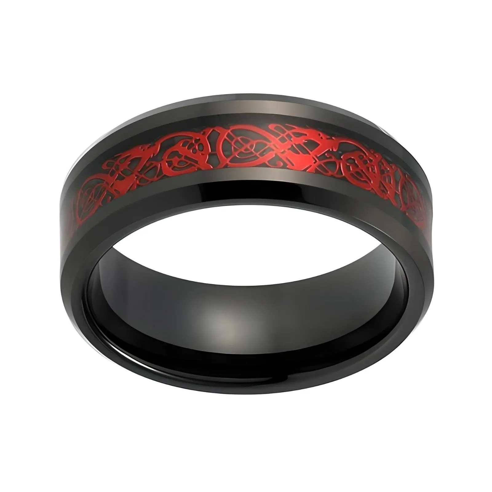 Red Dragon Black Tungsten Carbide Ring