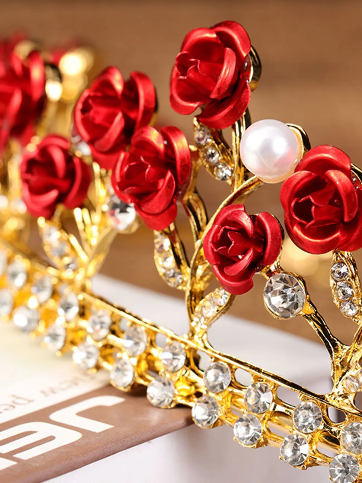 Red Roses Crown Vintage Headband