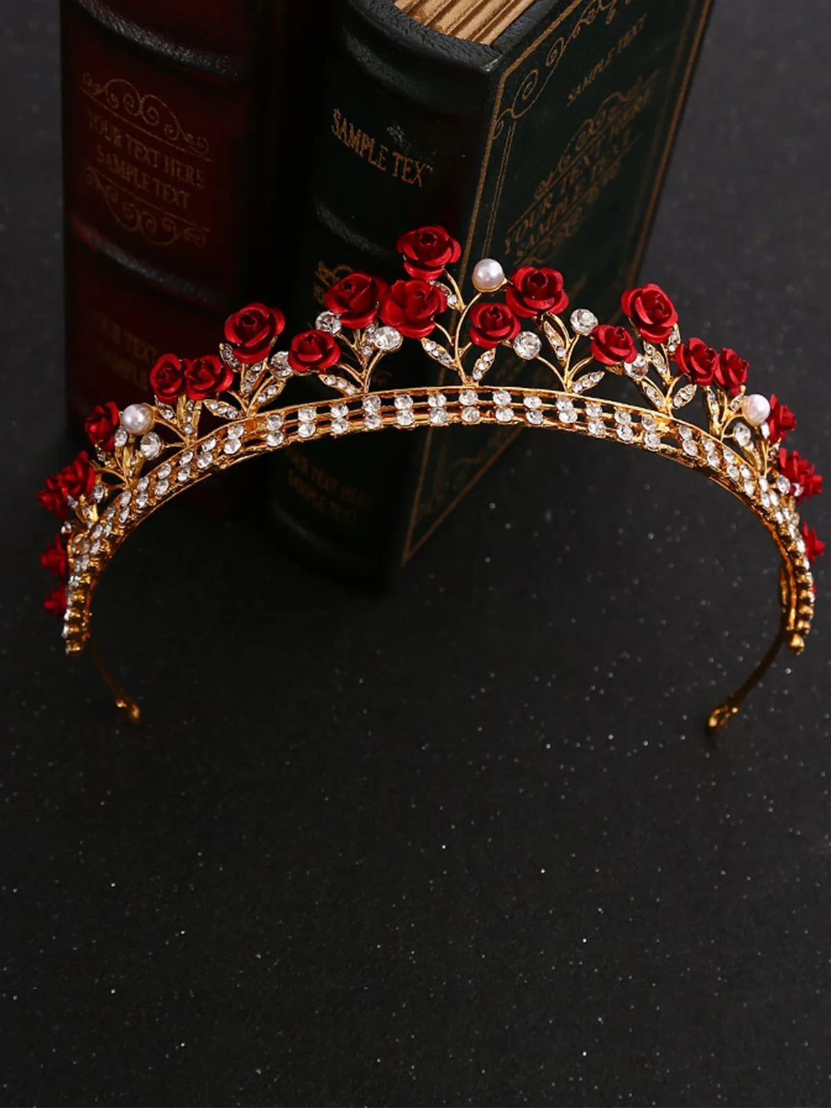 Red Roses Crown Vintage Headband