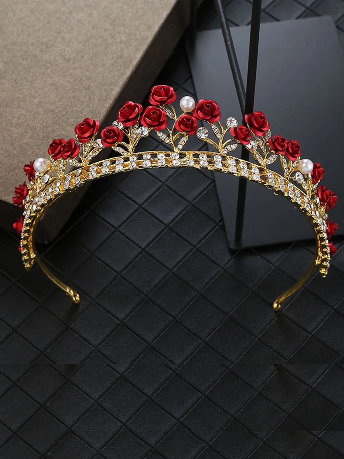 Red Roses Crown Vintage Headband