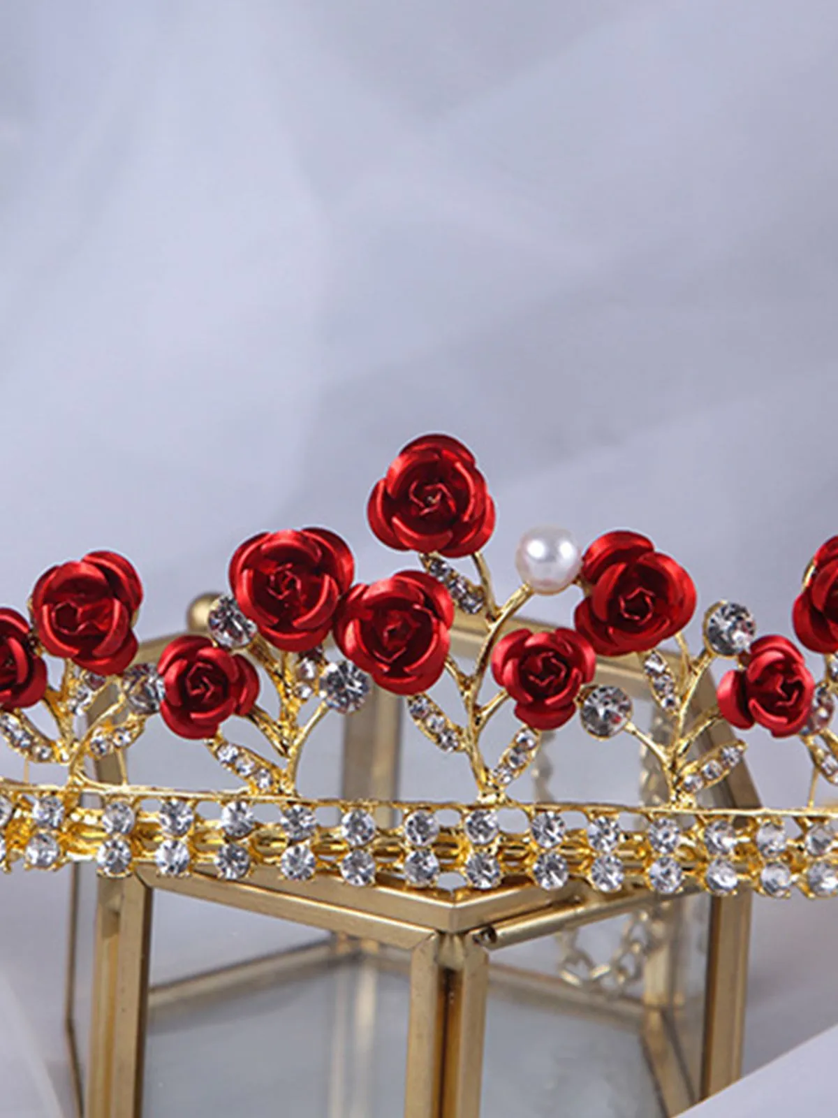 Red Roses Crown Vintage Headband