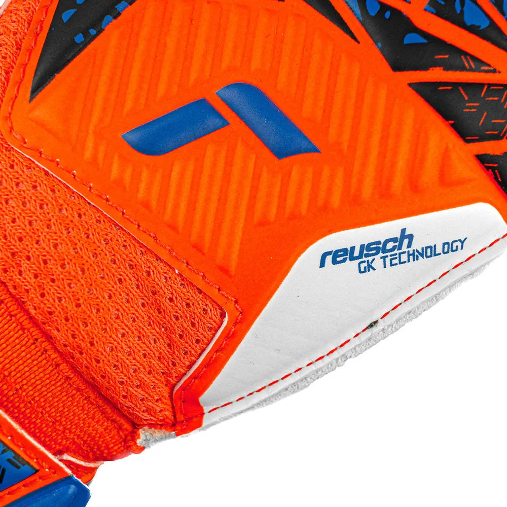 Reusch Starter Solid Finger Support Junior GK Gloves (Orange/Blue)