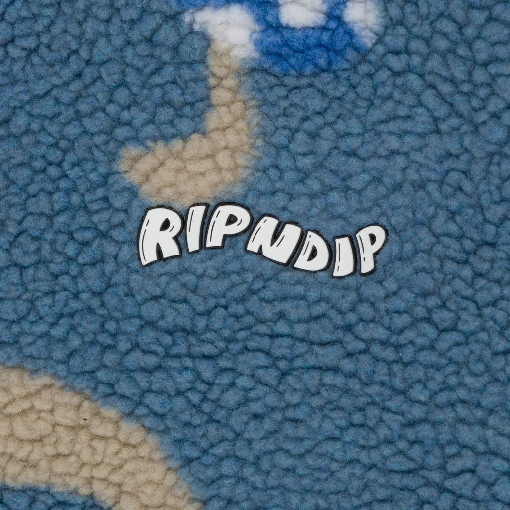 RIPNDIP EUPHORIA REVERSIBLE POLAR FLEECE JACKET-BLUE