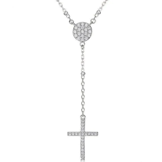 Rosary with Turkish Evil Eye 925 Sterling Silver Necklace