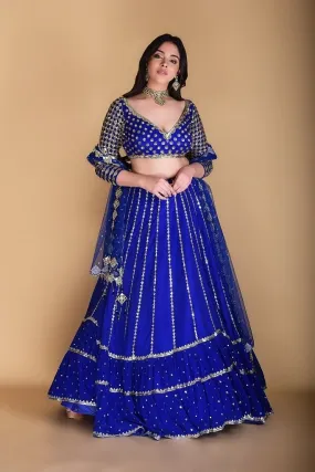 Royal blue Lehenga set.