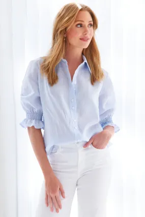 Sirena Shirt Pale Blue Chambray Linen