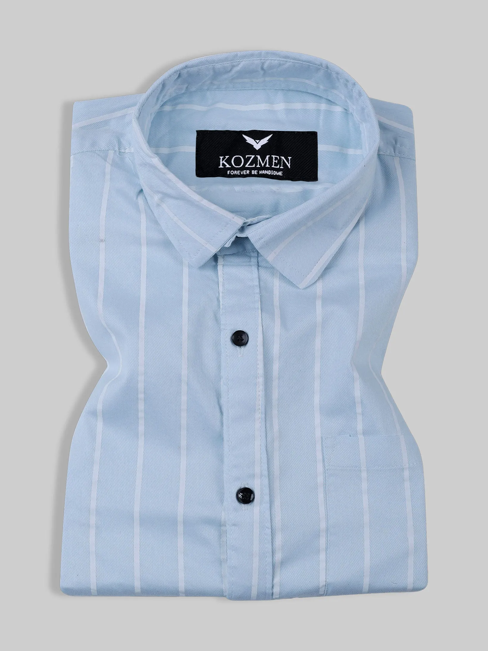 Sky Blue And White Authentic Stripe Casual Shirt