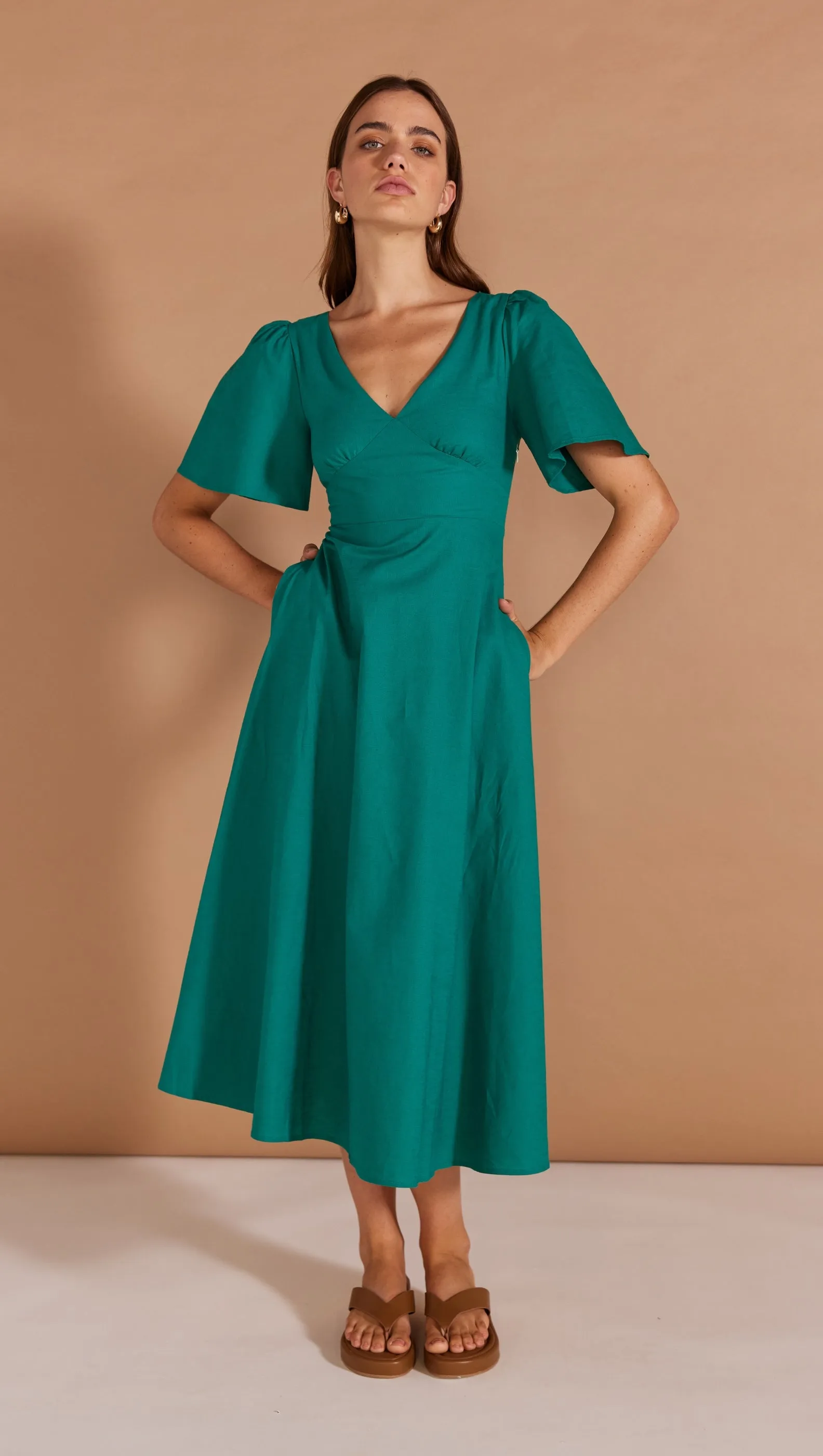 Staple The Label Celine Tea Dress - Green