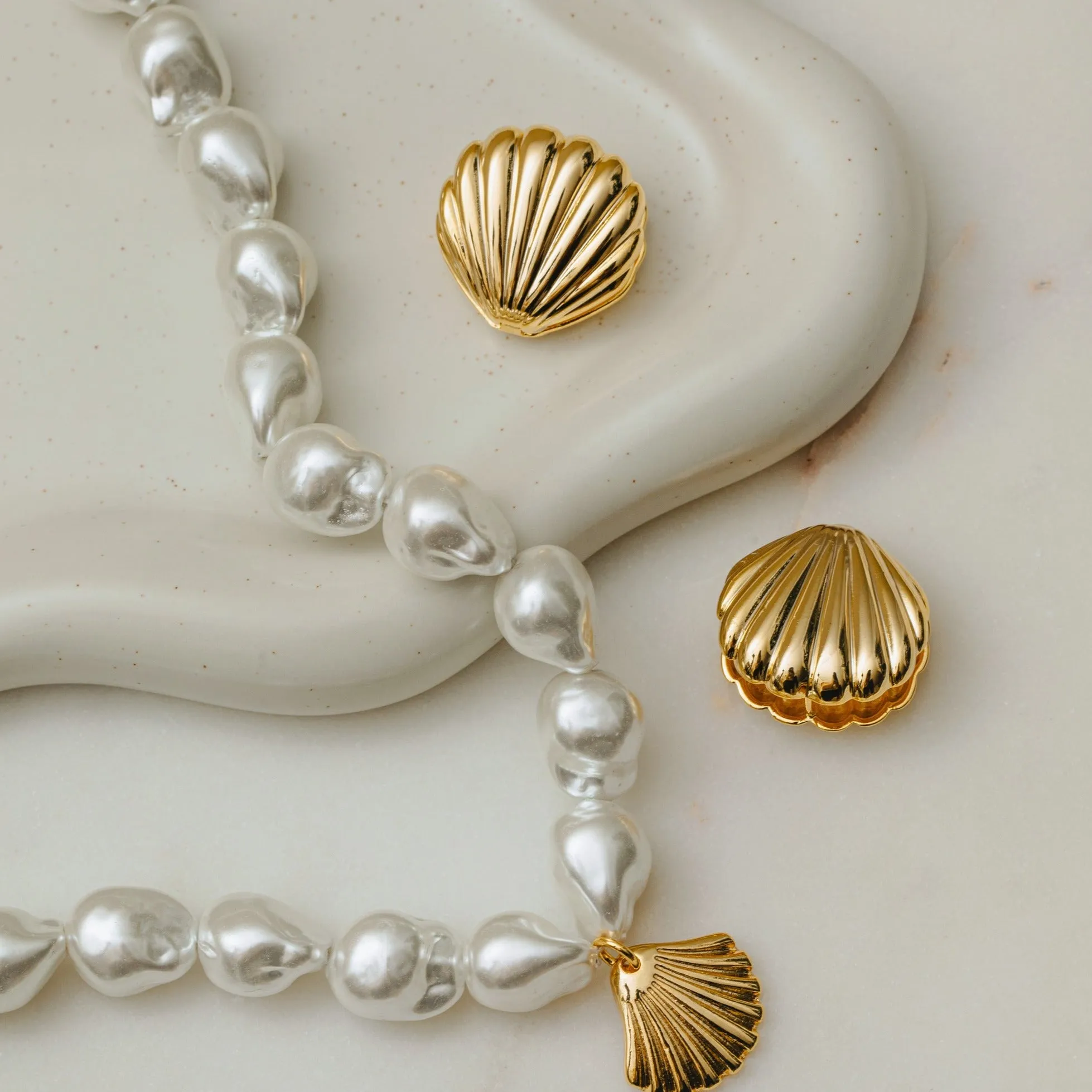 Statement Domed Shell Earrings