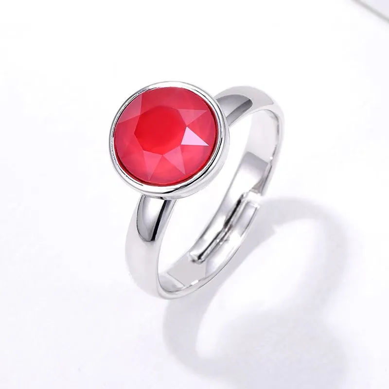 Summer Colors Free Size Plated Platinum Ring