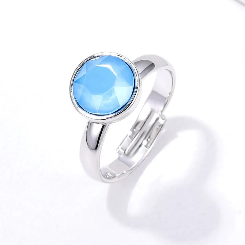 Summer Colors Free Size Plated Platinum Ring