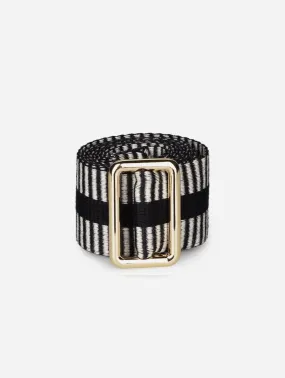 Sunda Handwoven Jacquard Vegan Belt | Black & White