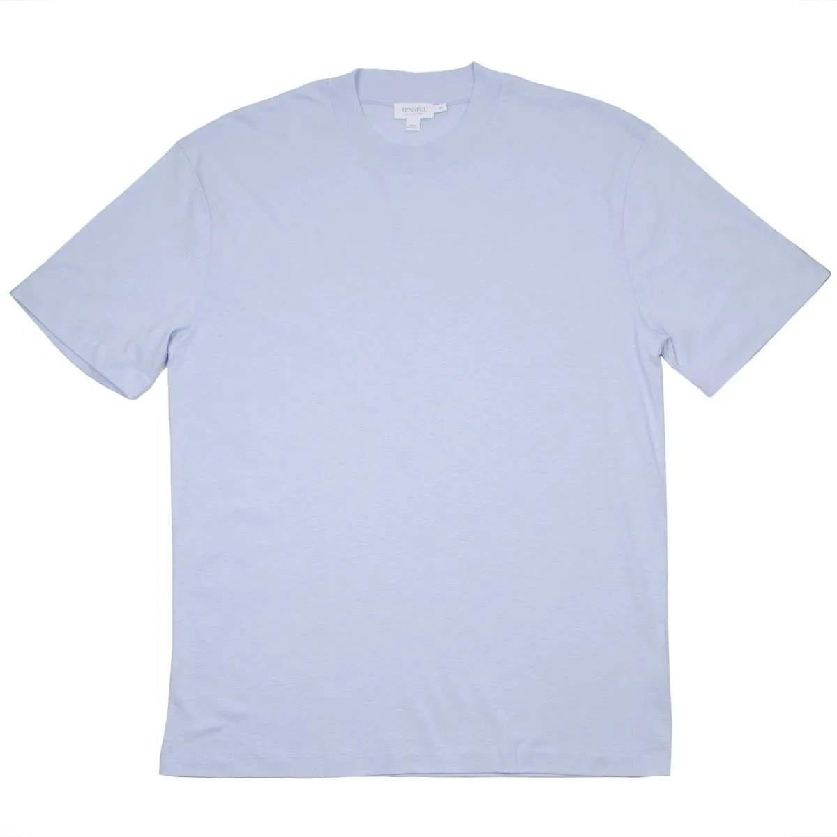 Sunspel - Short Sleeve Relaxed Slub Cotton Crew Neck T-shirt - Sky