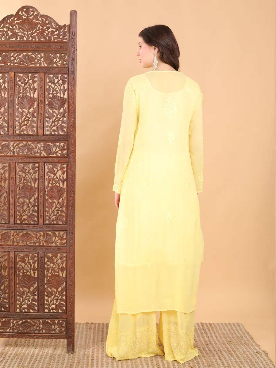 Surmai Premium Chikankari Viscose Mukaish Kurti Set