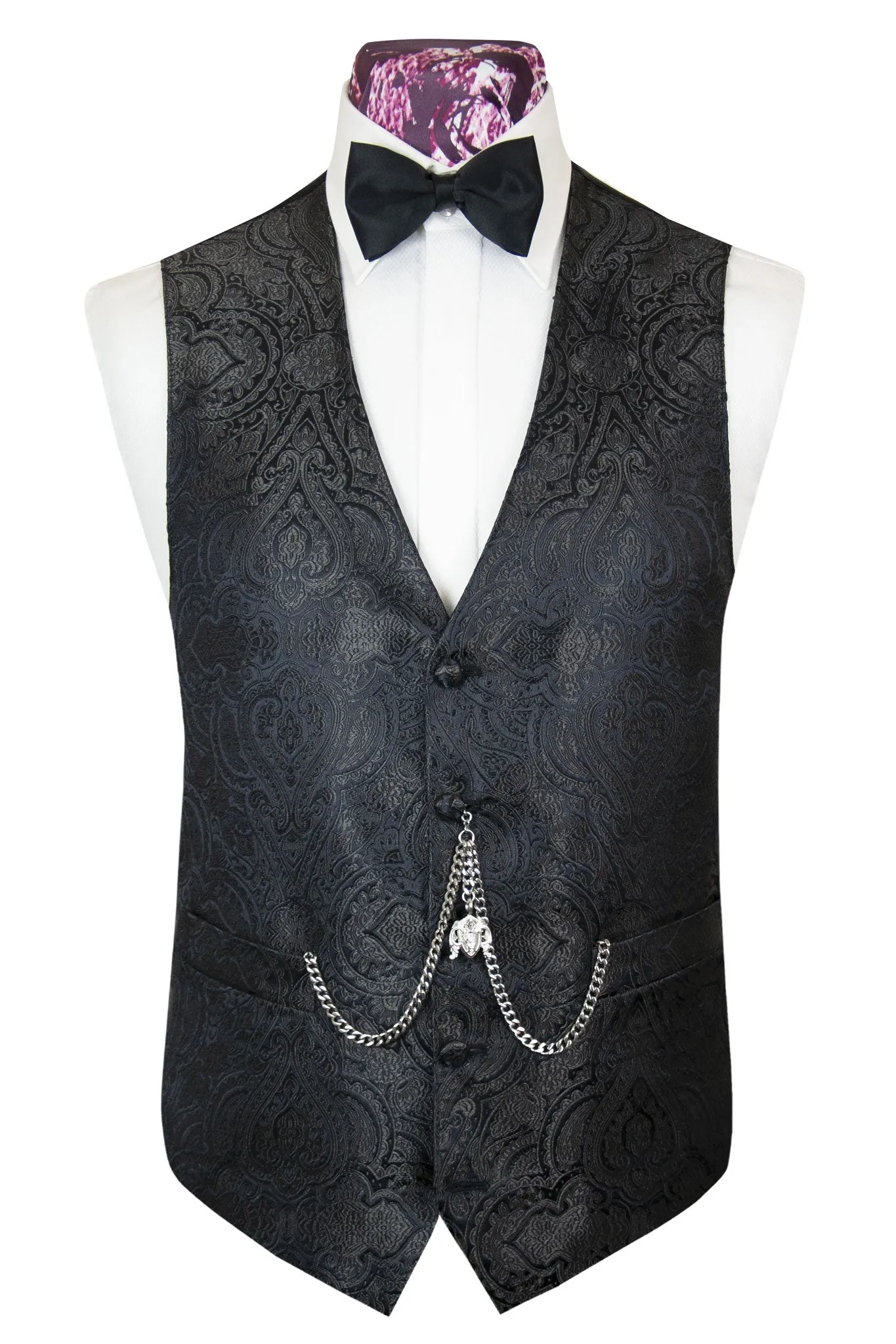 The Albert Black Paisley Pattern Dinner Suit