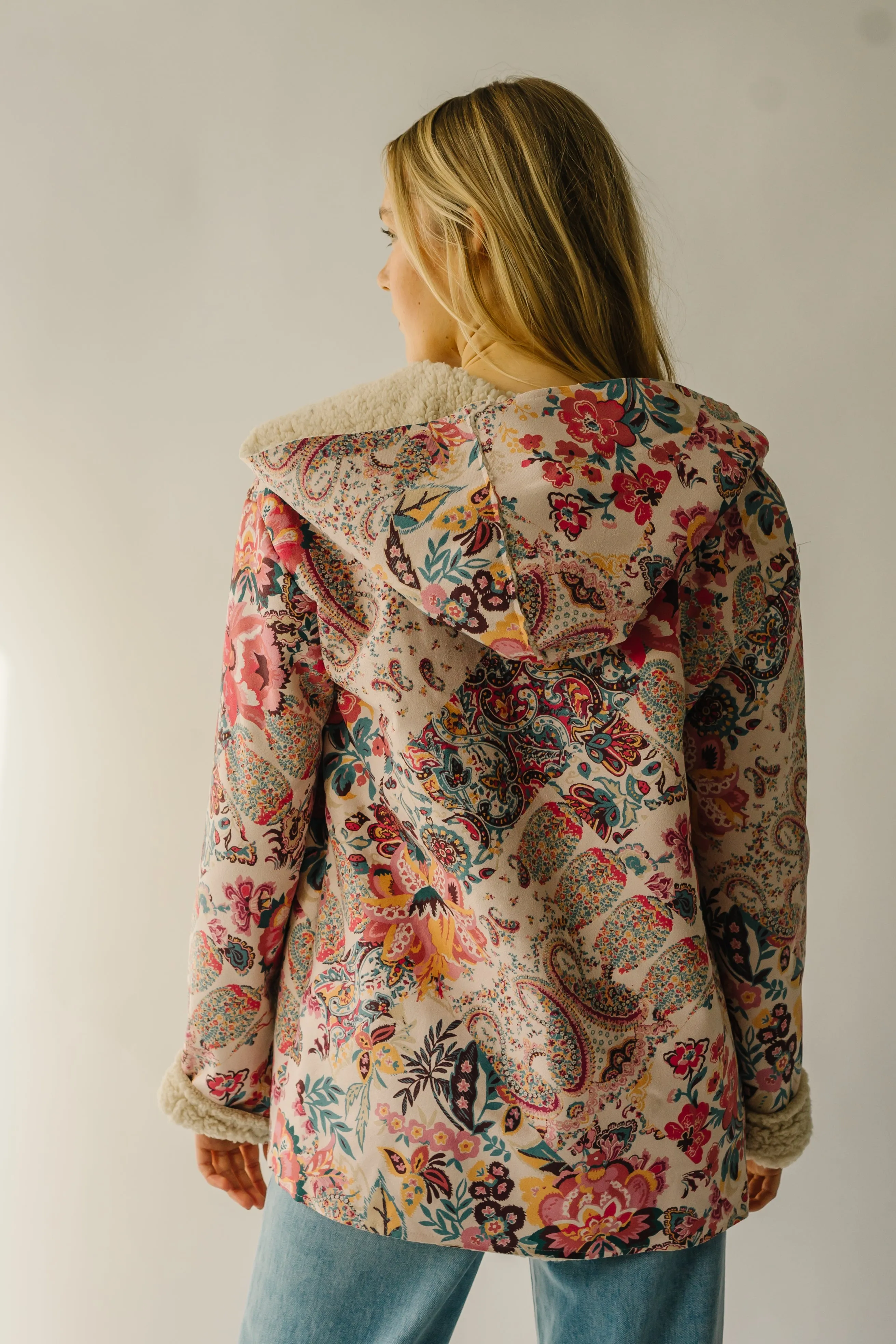 The Dudley Paisley Printed Jacket in Natural   Red