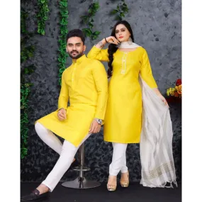 Traditional Couples Wear Indian Same Matching Outfits Set