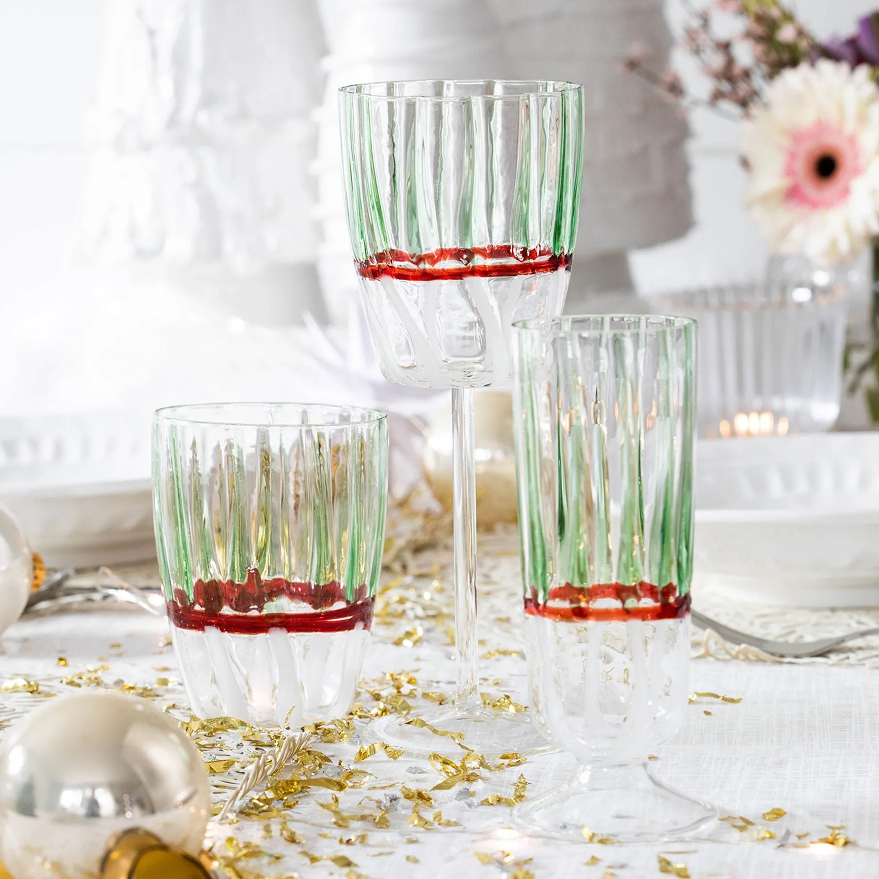 VIETRI Garland Tumbler Glass