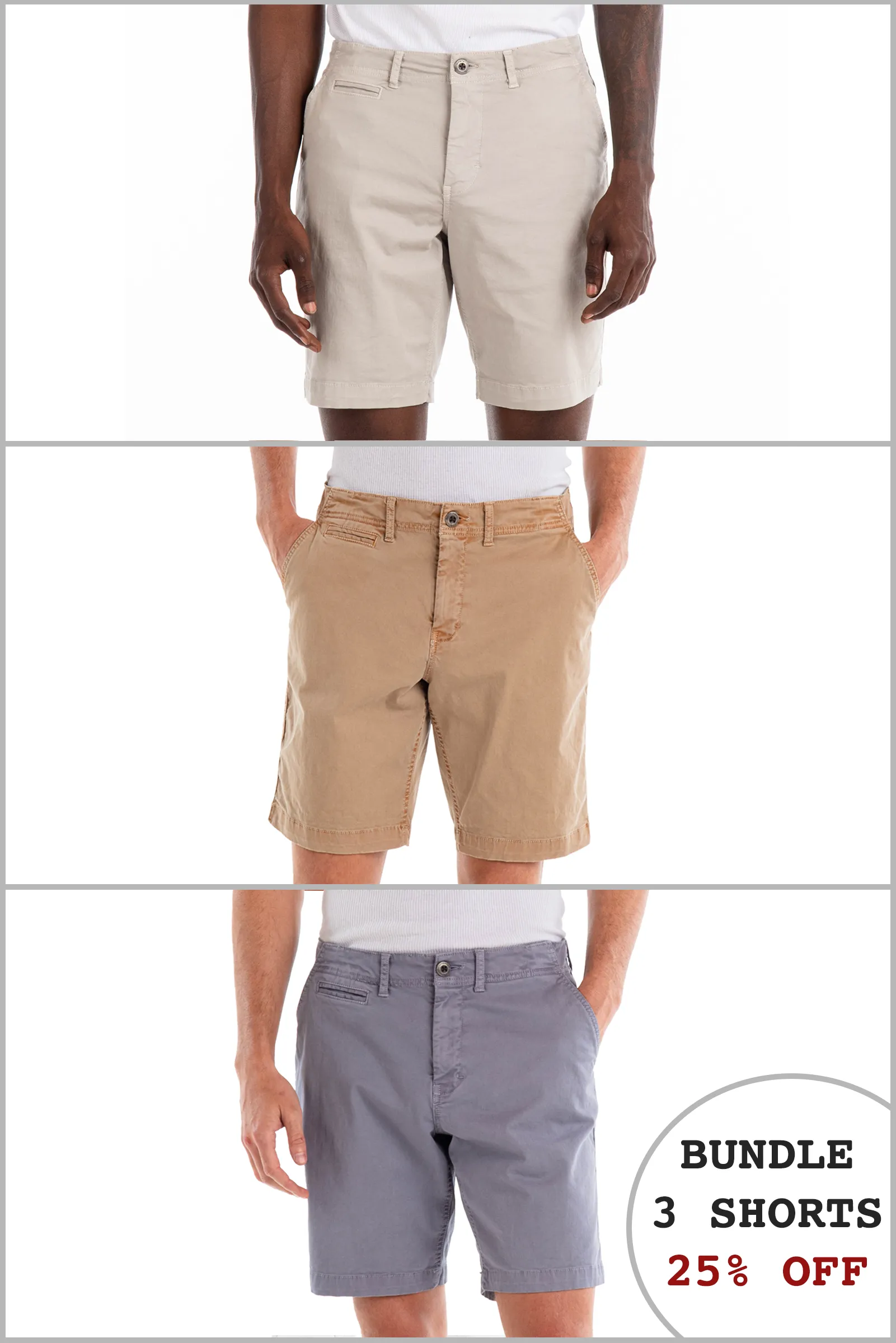 Walden 9" Chino Short 25% Off Bundle - Bone, Khaki, Light Grey