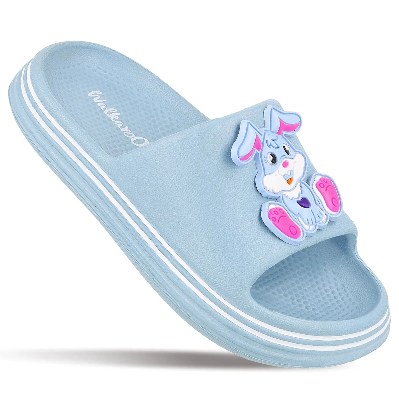 Walkaroo Kids Solid Clog Sandals  - WK382 Aqua Blue