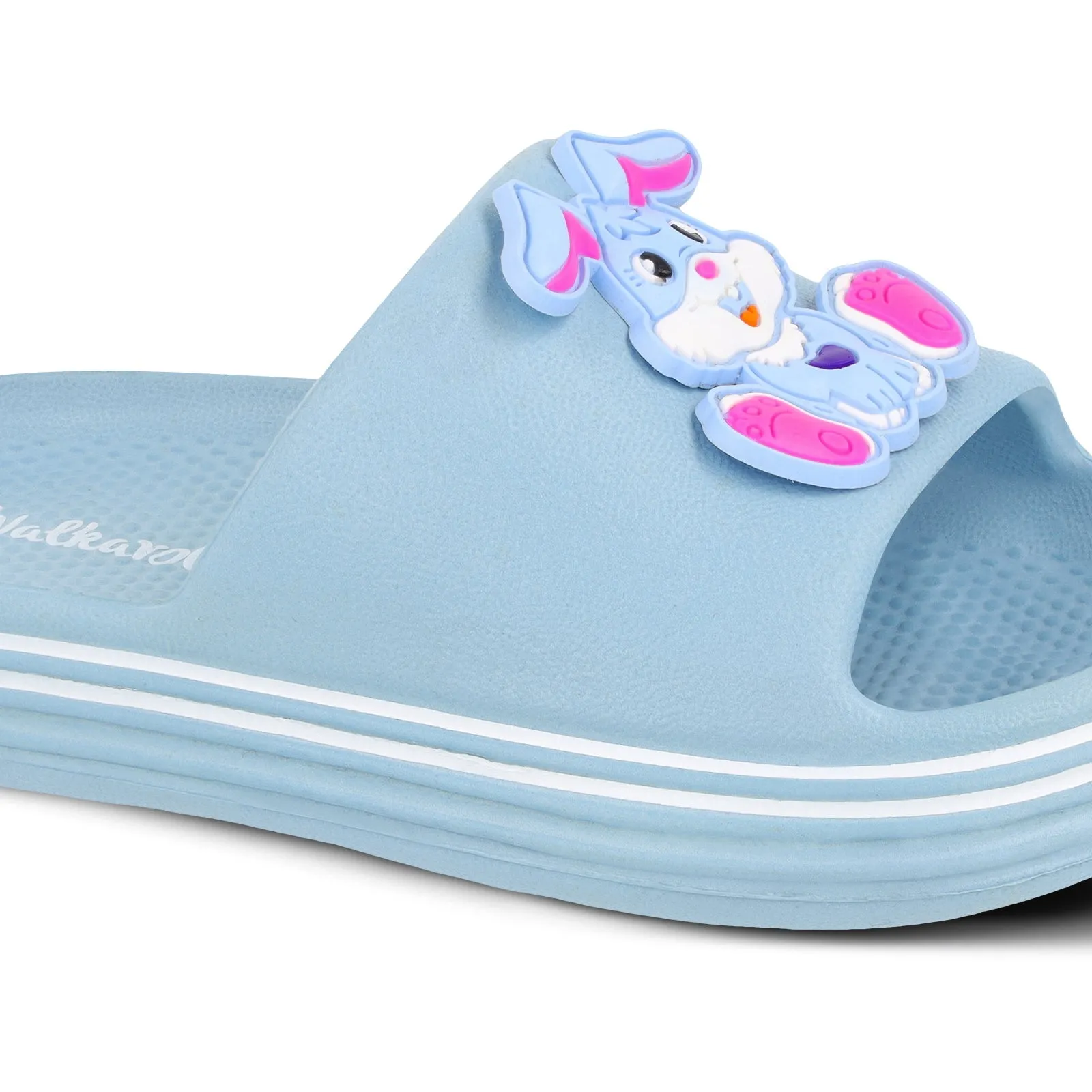 Walkaroo Kids Solid Clog Sandals  - WK382 Aqua Blue