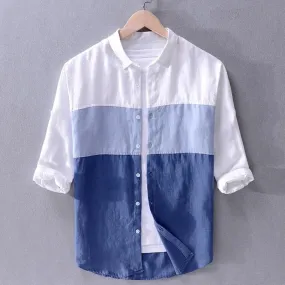 White & Blue Color Men's Shirt Casual