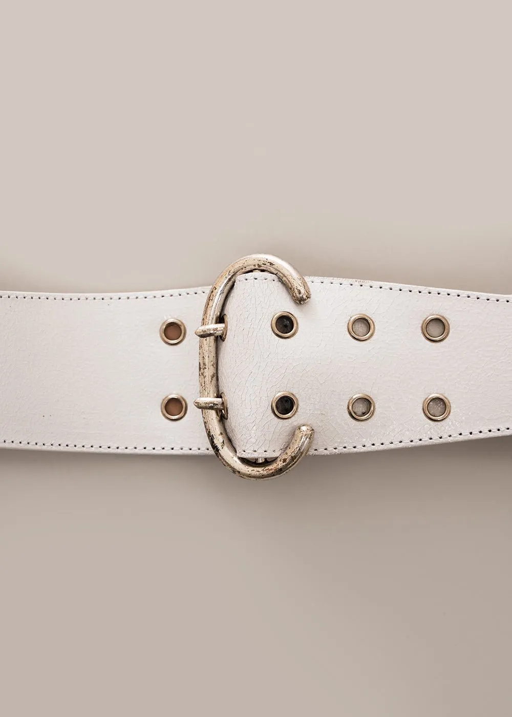 White Carvel Belt