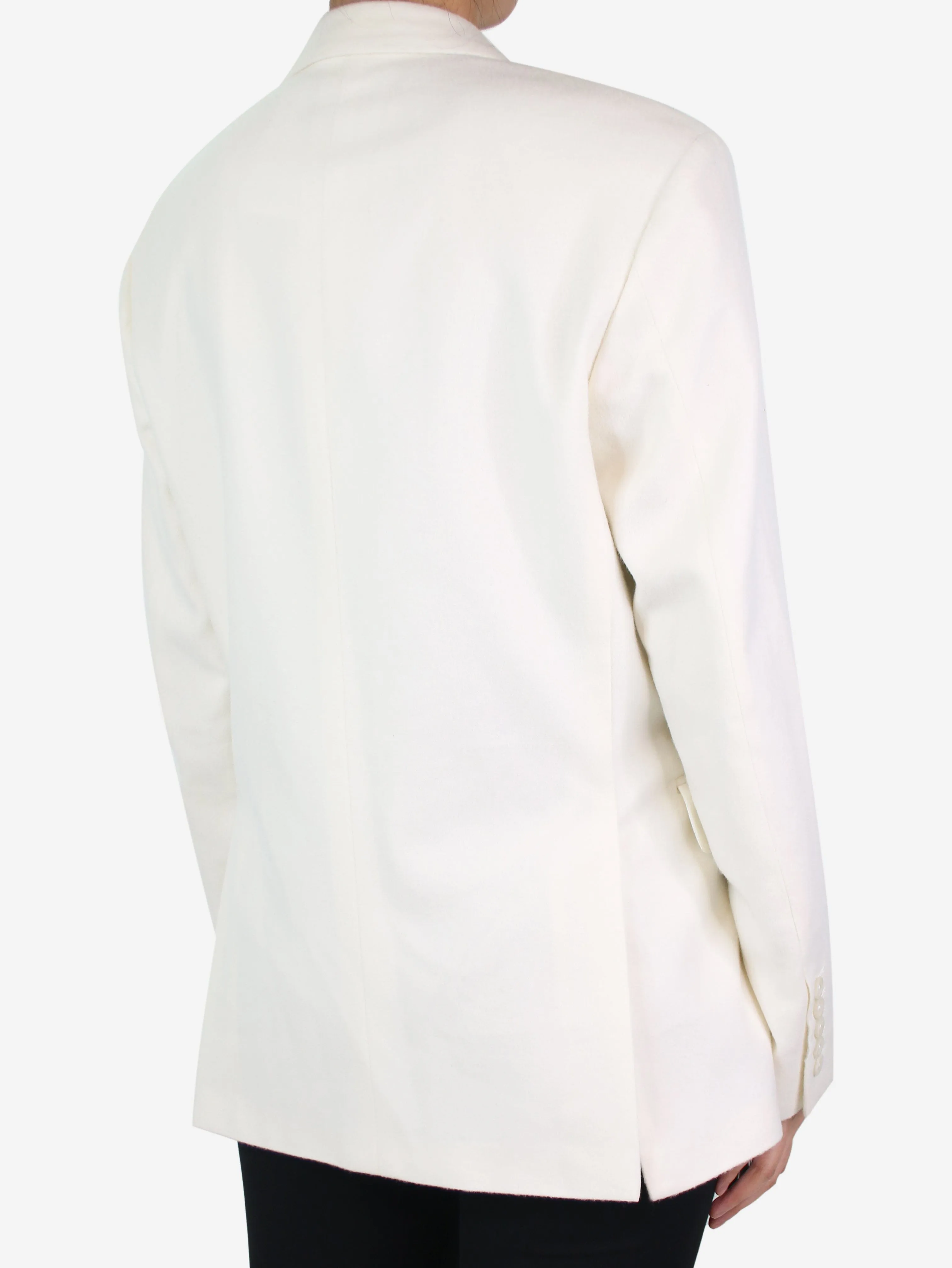 White double breasted wool blazer - size UK 8