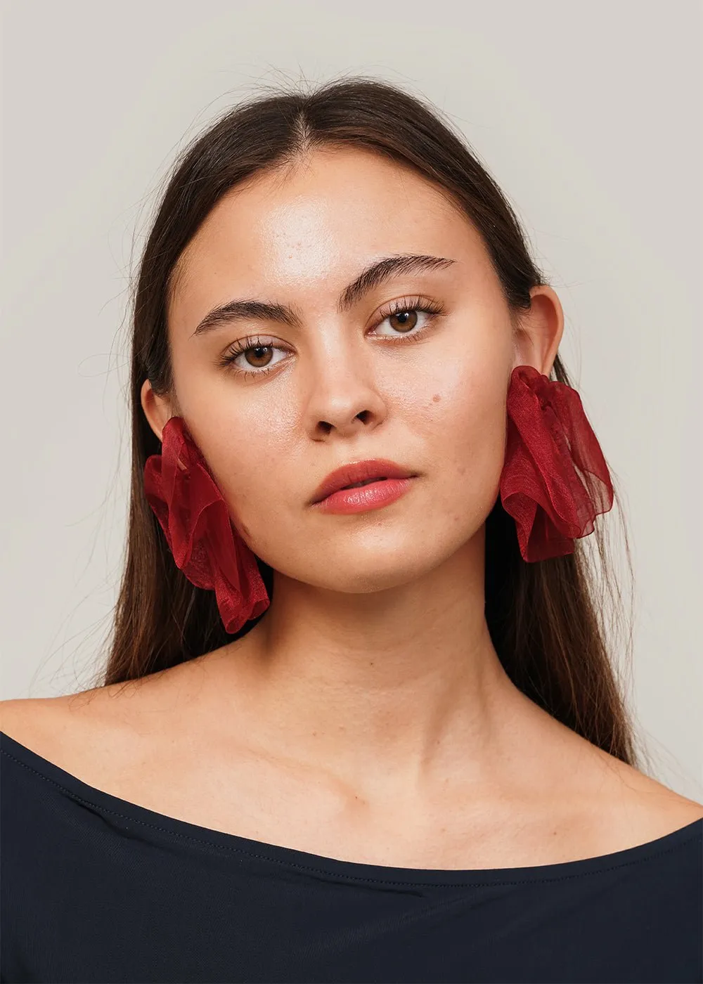 Wine Celine Earrings