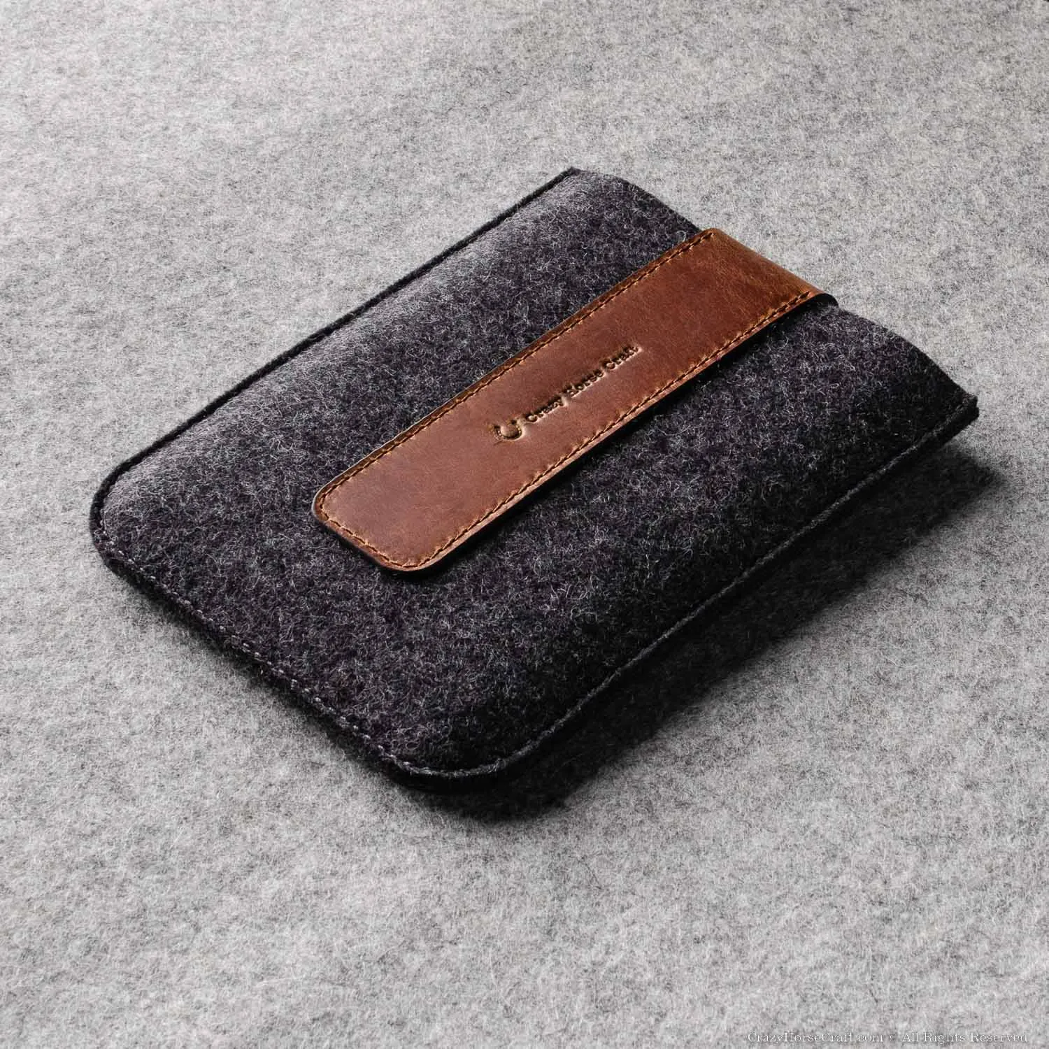 Wool Felt and Leather Kindle eBook Sleeve / Case