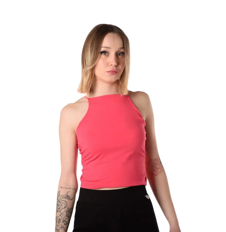 XT Studio women's open back tank top. Fuchsia colour